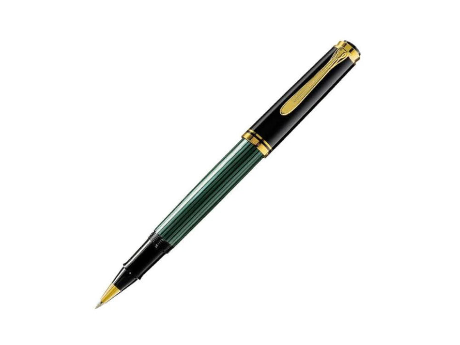 Pelikan Souverän R 400 Rollerball - Black/Green with Gold Accents