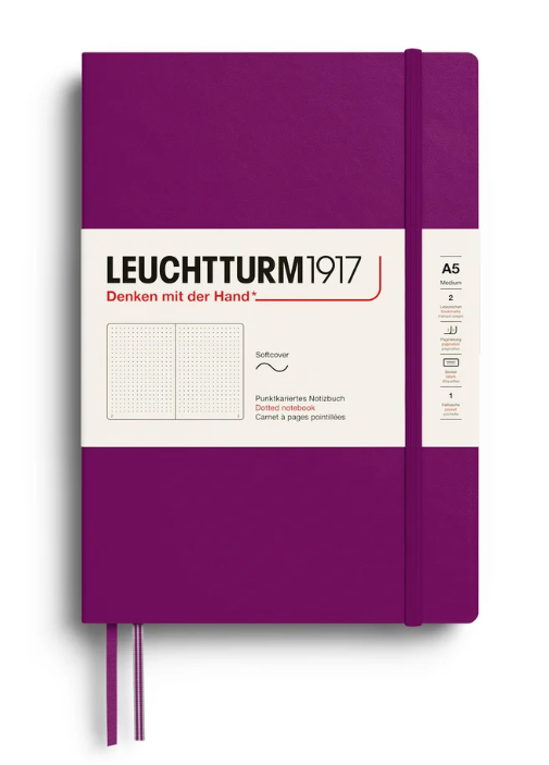 LEUCHTTURM1917 Notebook SC Medium (A5), 123 p, Dotted- Burgundy