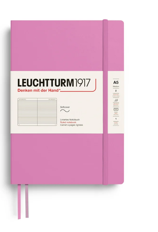 LEUCHTTURM1917 Notebook SC Medium (A5), 123 p, Ruled- Bubblegum