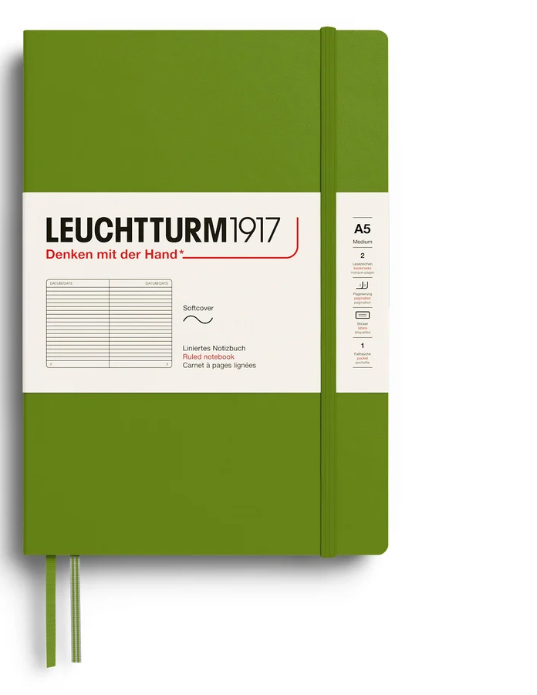 LEUCHTTURM1917 Notebook SC Medium (A5), 123 p, Ruled - Moss