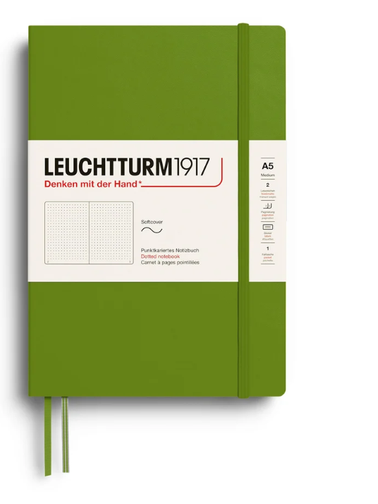 LEUCHTTURM1917 Notebook SC Medium (A5), 123 p, Dotted - Moss
