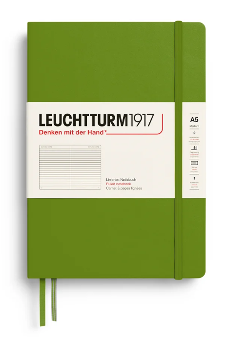 LEUCHTTURM1917 Notebook HC Medium (A5), 251 p, Ruled - Moss