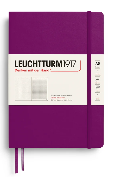 LEUCHTTURM1917 Notebook HC Medium (A5), 251 p, Dotted- Burgundy