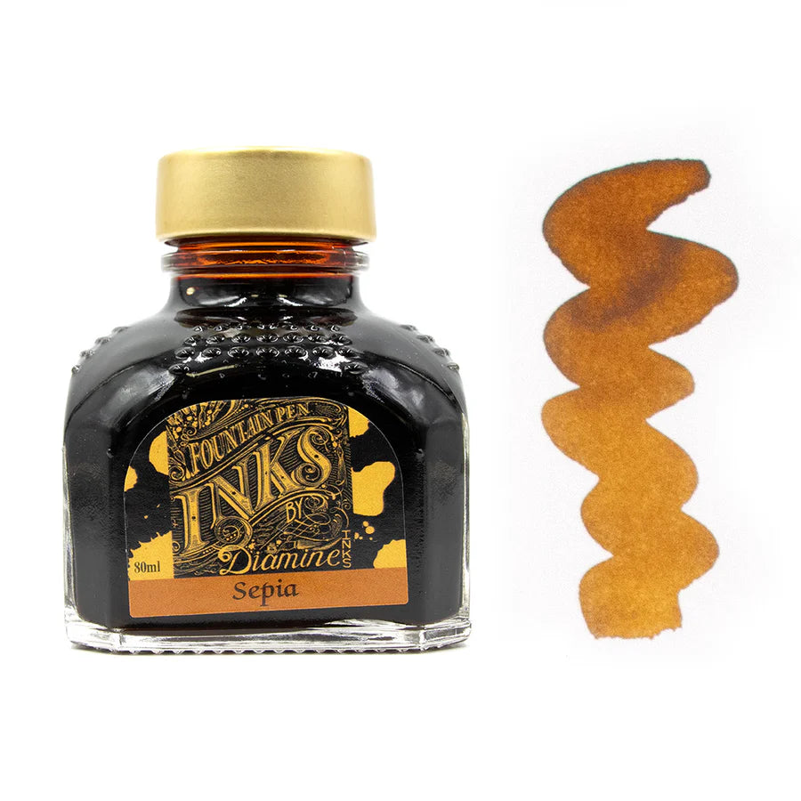 Diamine Bottled Fountain Pen Ink (80ml) - Sepia