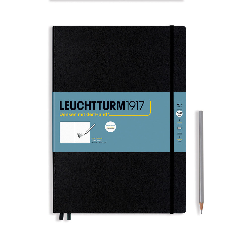 LEUCHTTURM1917 Sketchbook Master (A4+), Hardcover, 112 pages (150gsm), plain - Black