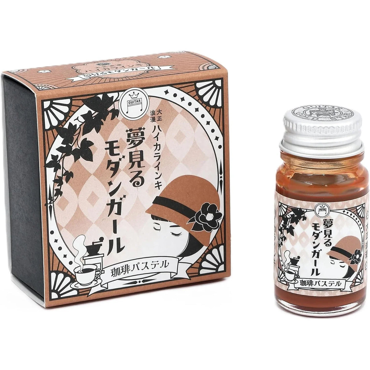 Teranishi Guitar Pigment Ink for Dip Pens - Taisho Roman Haikara Yumemiru Modern Girl, Coffee Pastel