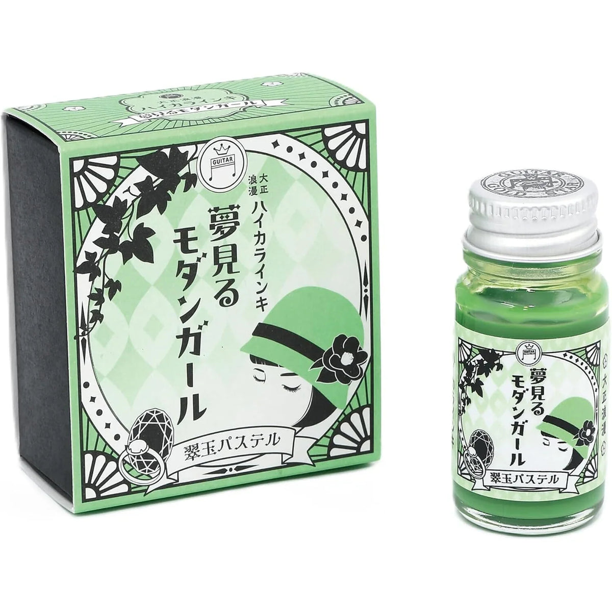 Teranishi Guitar Pigment Ink for Dip Pens - Taisho Roman Haikara Yumemiru Modern Girl, Suigyoku Pastel