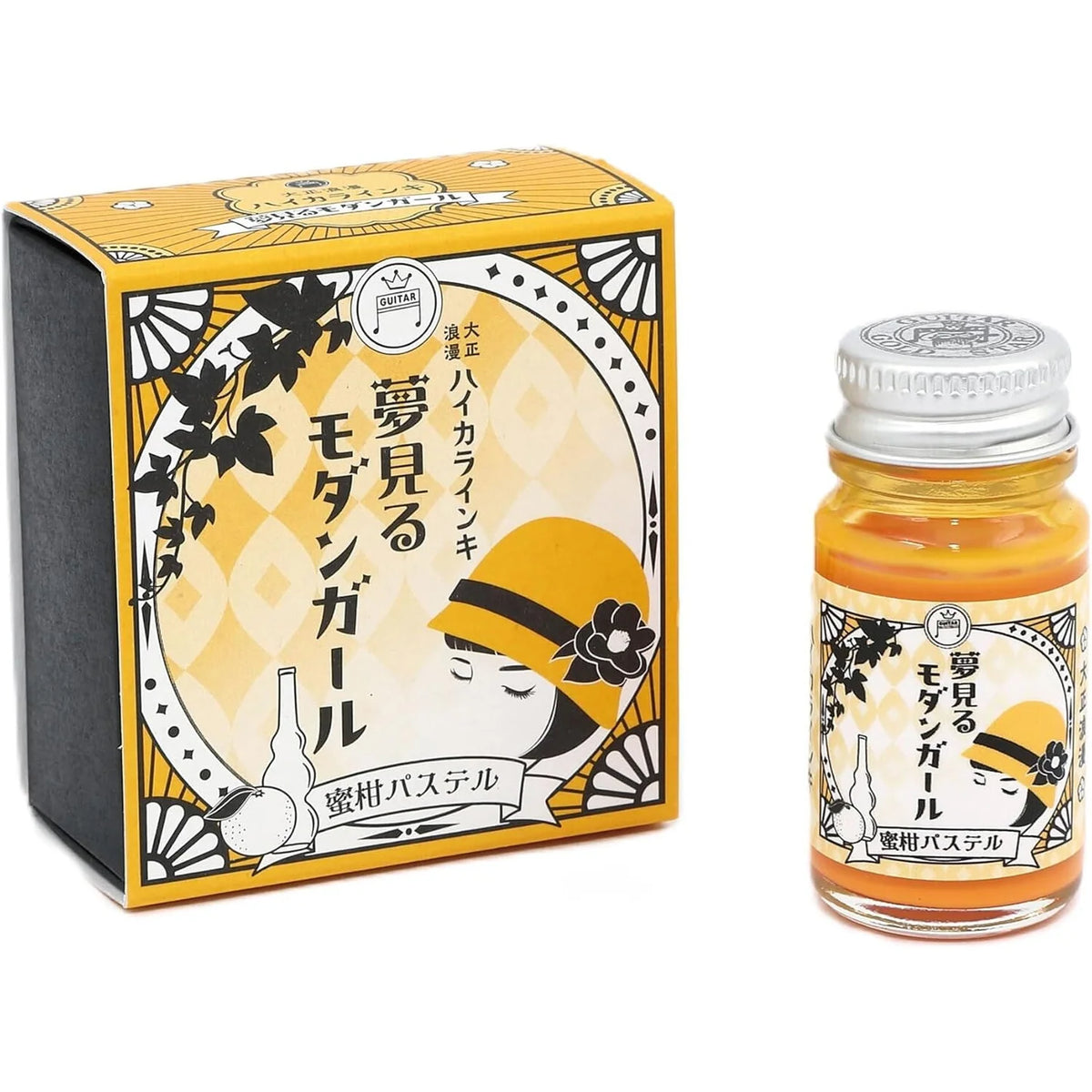 Teranishi Guitar Pigment Ink for Dip Pens - Taisho Roman Haikara Yumemiru Modern Girl, Mikan Pastel