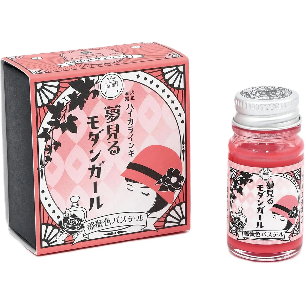 Teranishi Guitar Pigment Ink for Dip Pens - Taisho Roman Haikara Yumemiru Modern Girl, Barairo Pastel