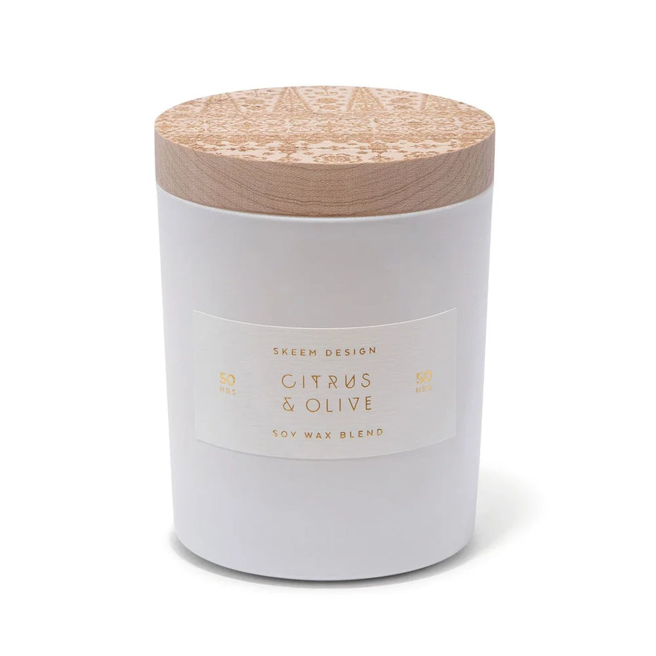 Skeem Print Block Candle - Citrus & Olive