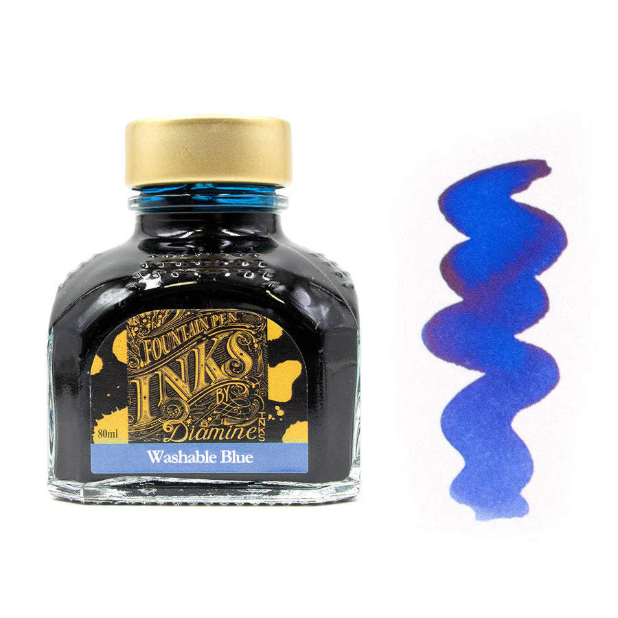 Diamine Bottled Fountain Pen Ink (80ml) - Washable Blue