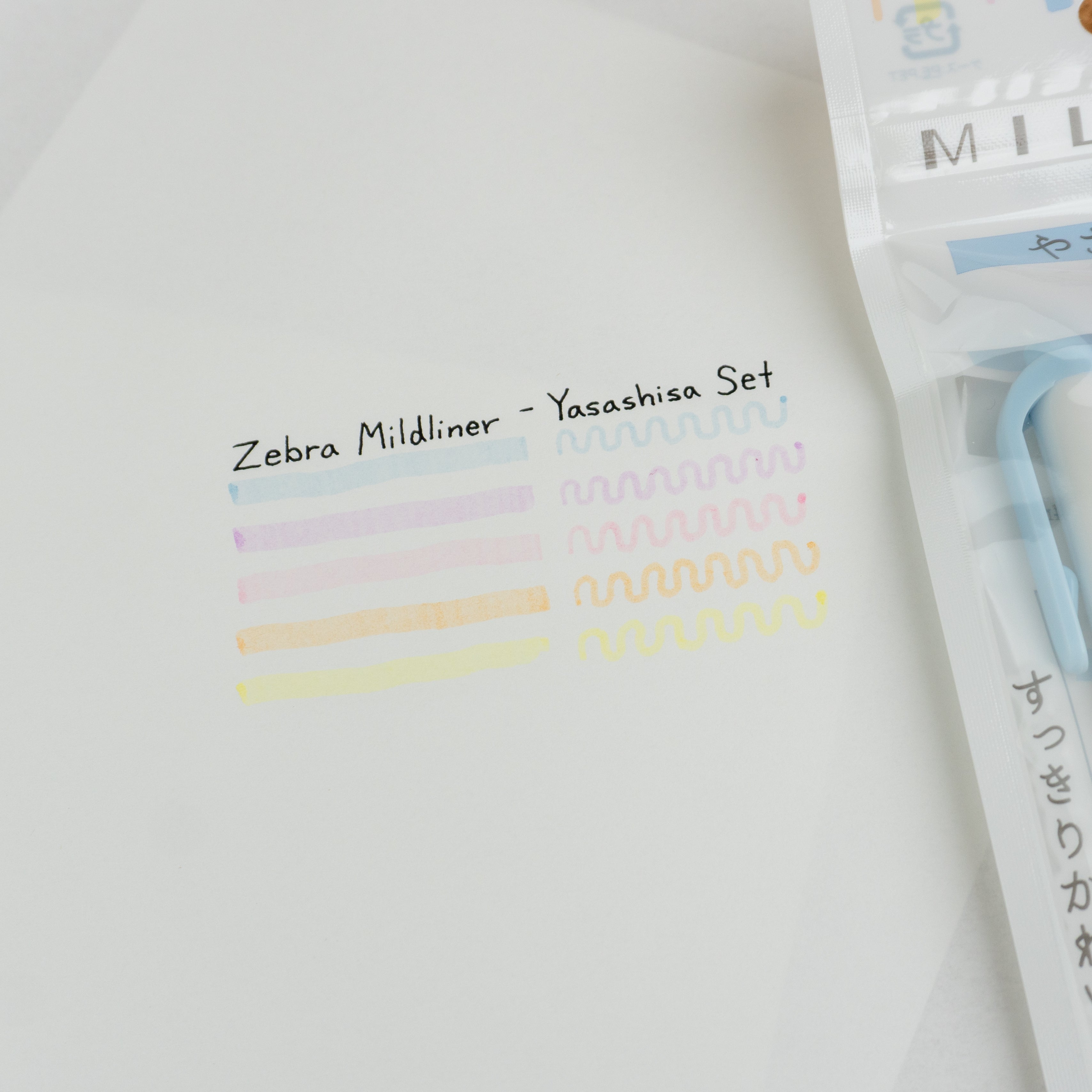 Zebra Mildliner Double Sided Highlighter - Soft Mild (Yasashisa) Color Set (New!) Swatch 3