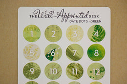 Date Dots Sticker Sheet (24-017): Red