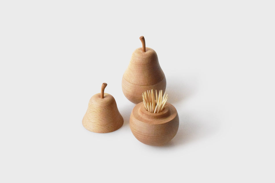 Senser Woodcraft Pear Toothpick Holder - Natural