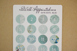 Date Dots Sticker Sheet (24-017): Red