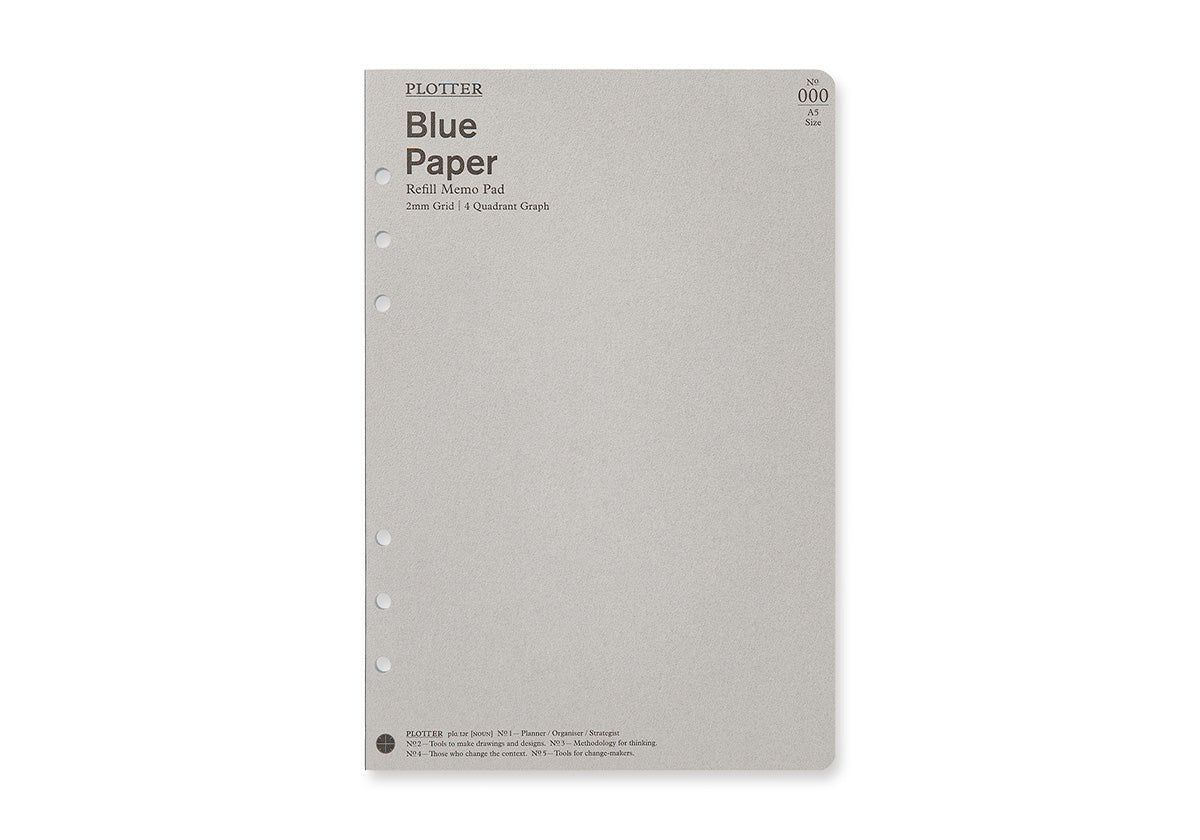 PLOTTER Blue Paper 2mm Grid Quadrant Graph 80sheets - Mini Size