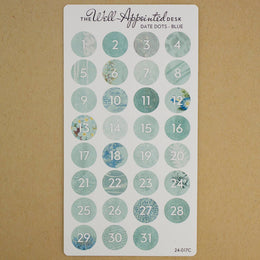 Date Dots Sticker Sheet (24-017): Kraft