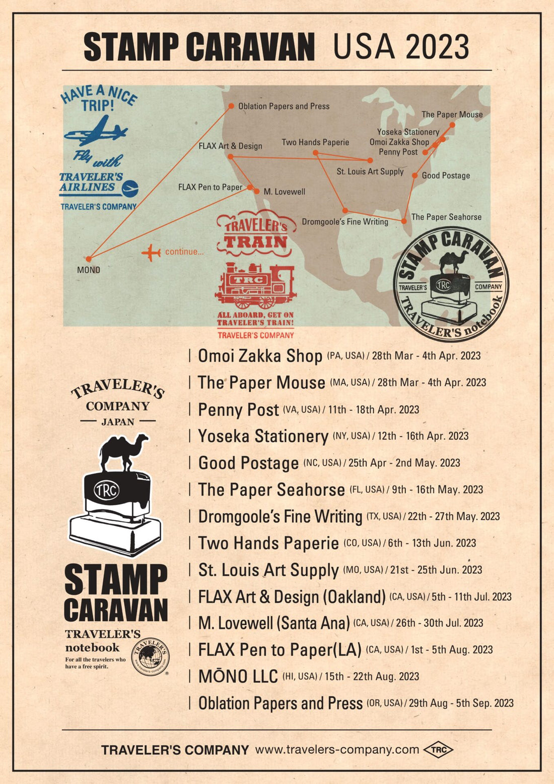 Caravan Paper Program Traveler's Stamp Caravan – Flax Pen to Paper