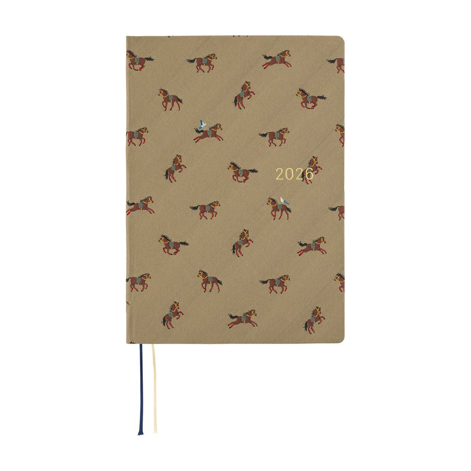 Hobonichi Techo 2026 HON A5 Bow & Tie - Galloping Horses