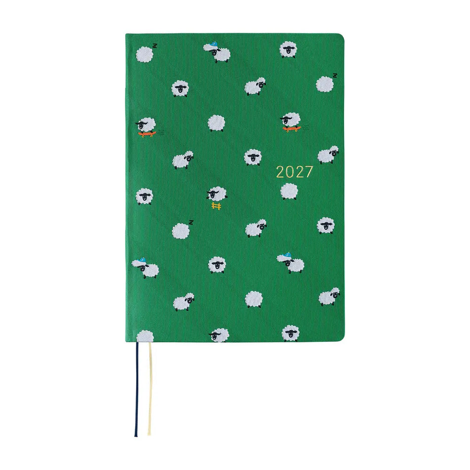 Hobonichi Techo 2027 HON A5 Bow & Tie: Sheep Sheep Sheep