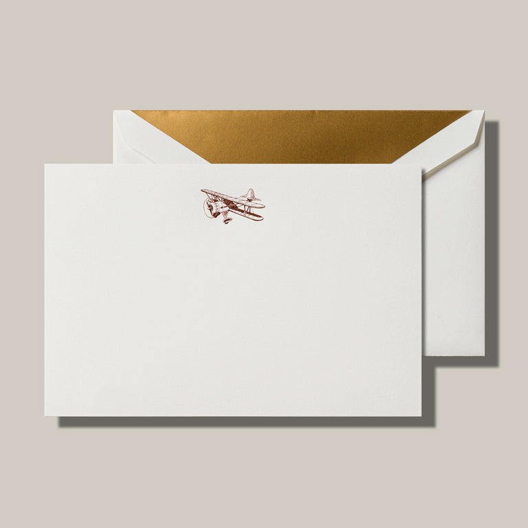 Crane Biplane Card