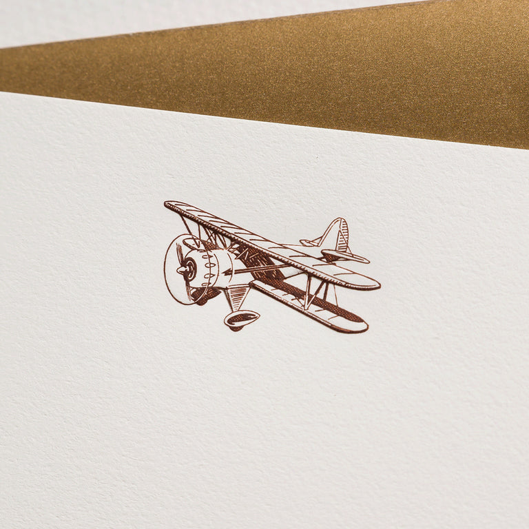 Crane Biplane Card
