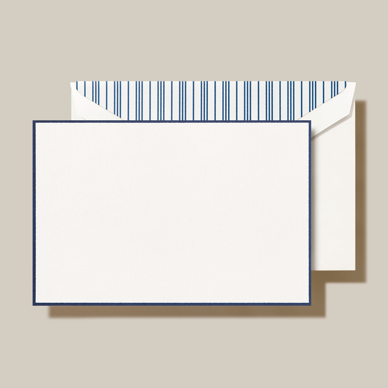 Crane Navy Bordered Pearl White Card