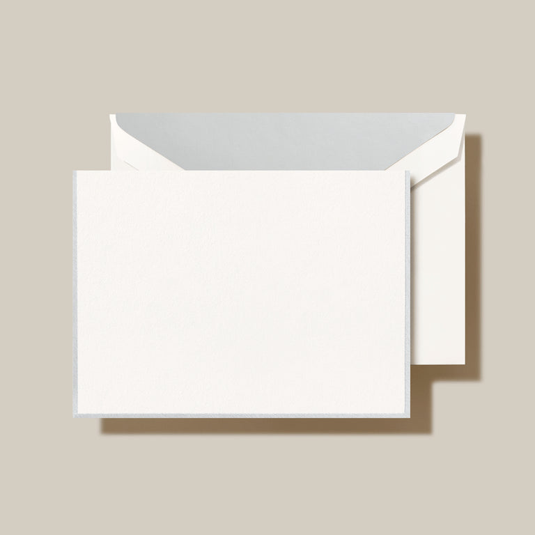 Crane Silver Bordered Folded Note