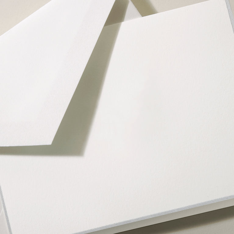Crane Silver Bordered Folded Note