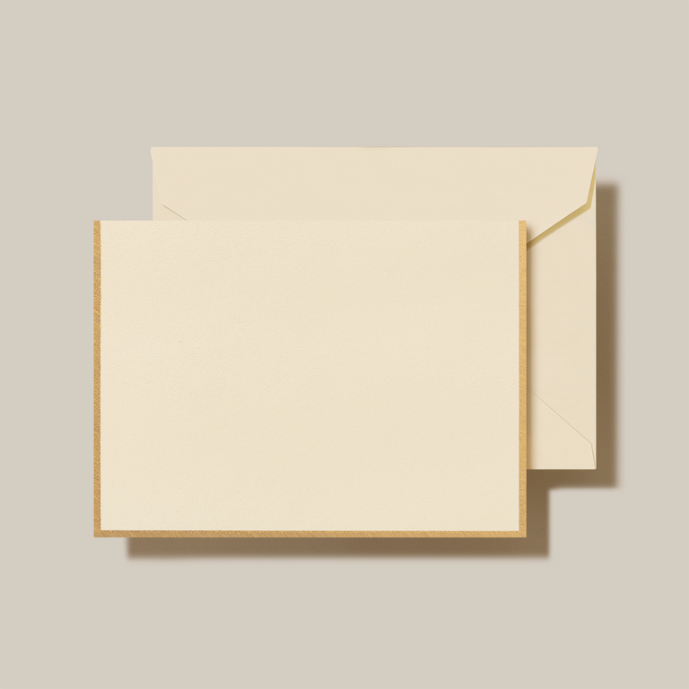 Crane Folded Notes -  Ecru / Gold Border