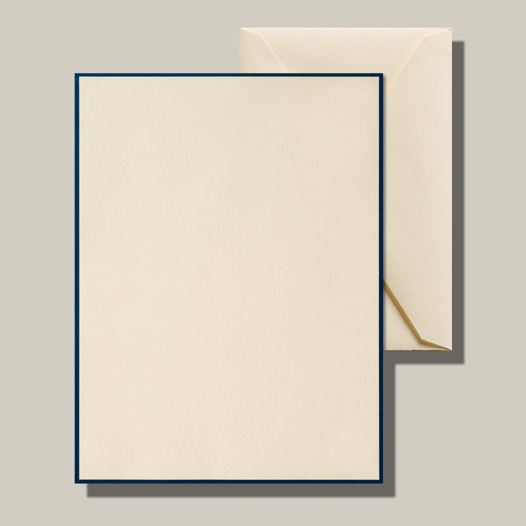 Crane Navy Bordered Ecru Half Sheet
