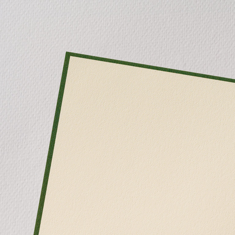 Crane Hunter Green Bordered Ecru Half Sheet