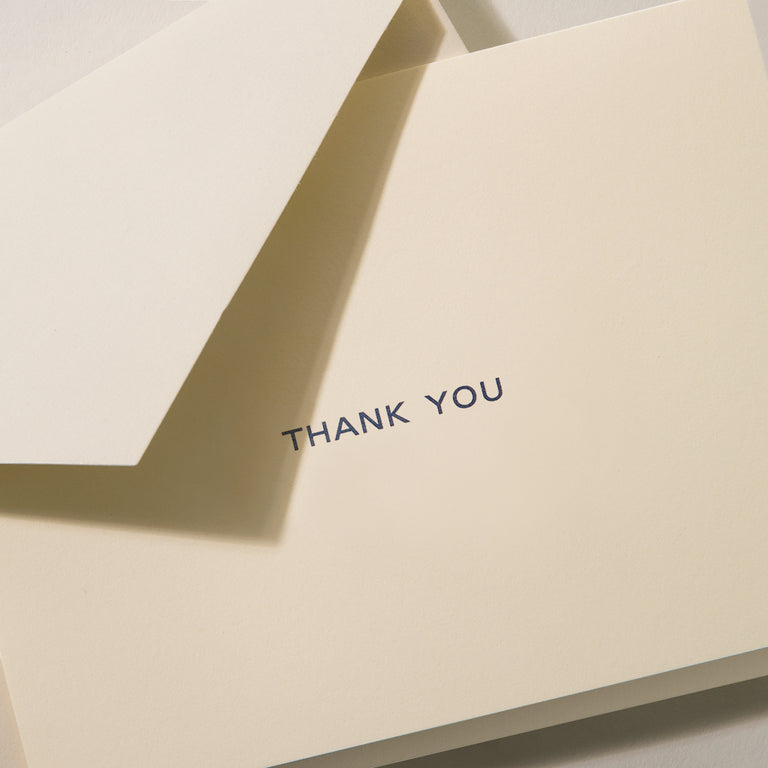 Crane Navy Block Text Thank You Note