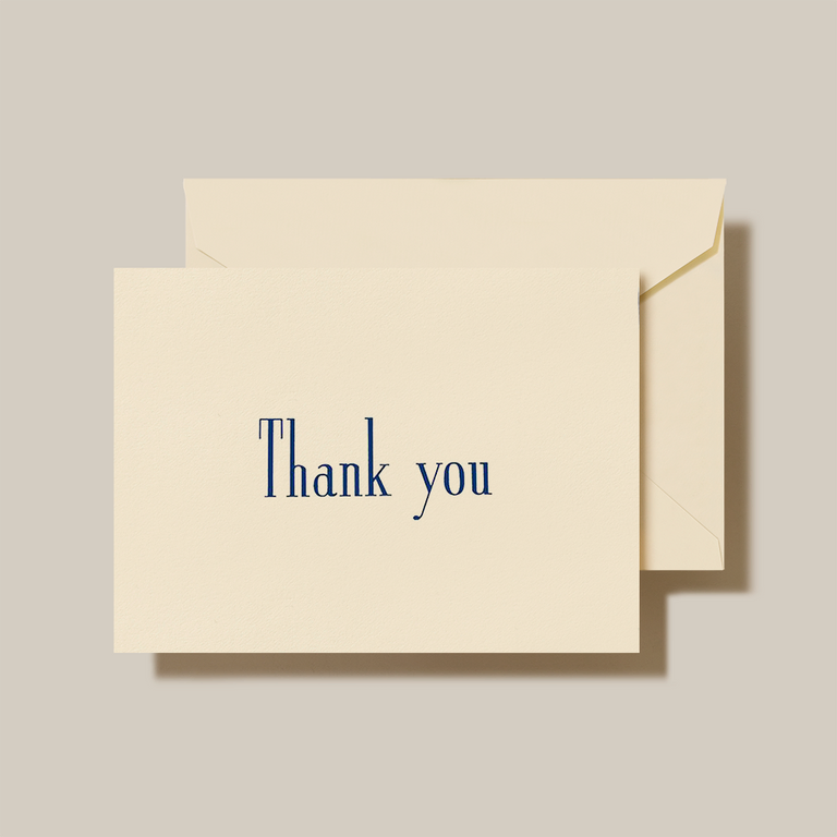 Crane Navy Thank You Note