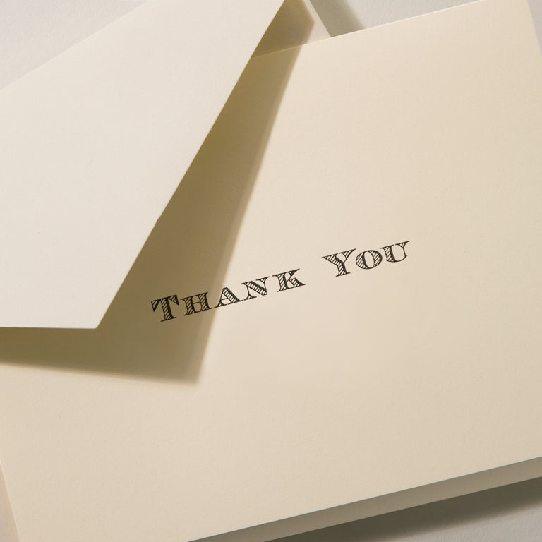 Crane Black Engraved Thank You Note