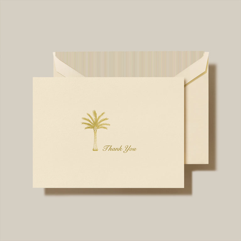 Crane Palm Tree Thank You Note