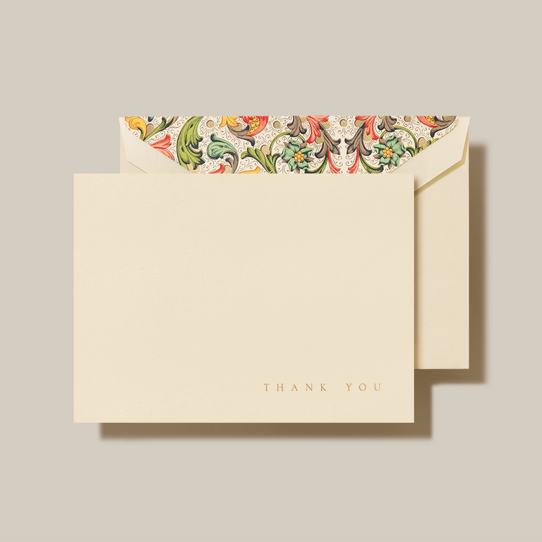 Crane Red Florentine Thank You Note
