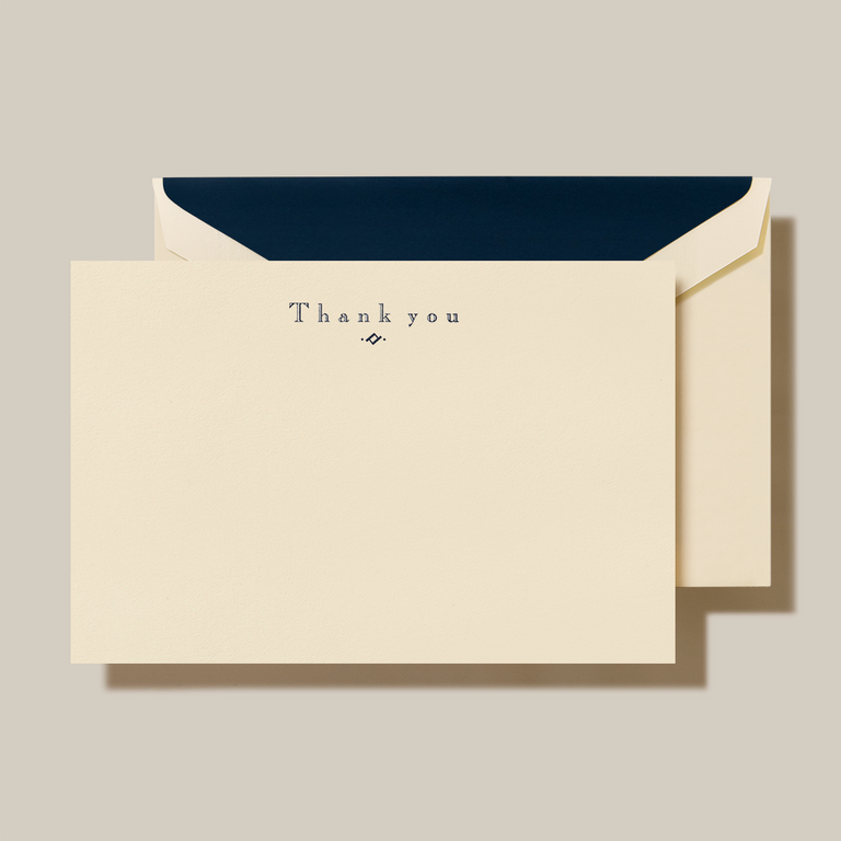 Crane Navy Thank You Card
