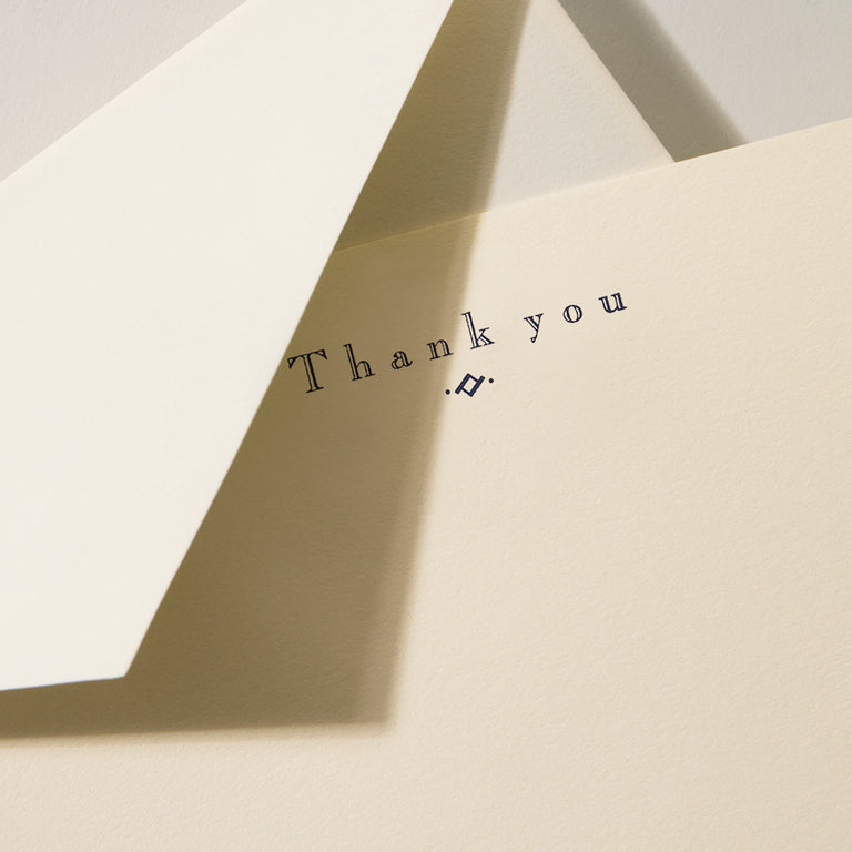 Crane Navy Thank You Card
