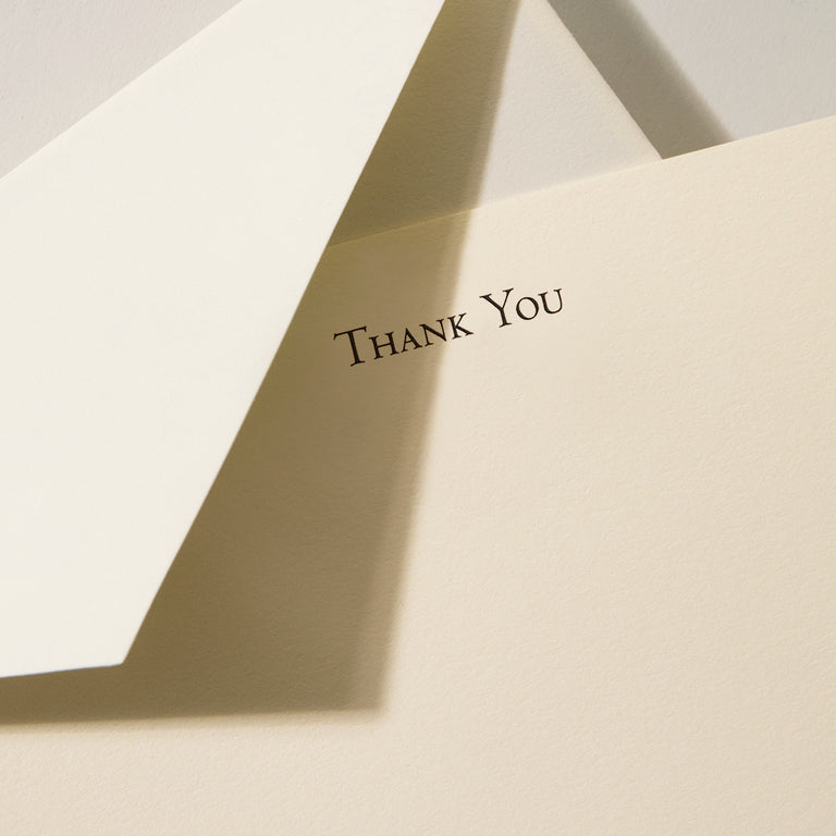 Crane Black Engraved Thank You Cards