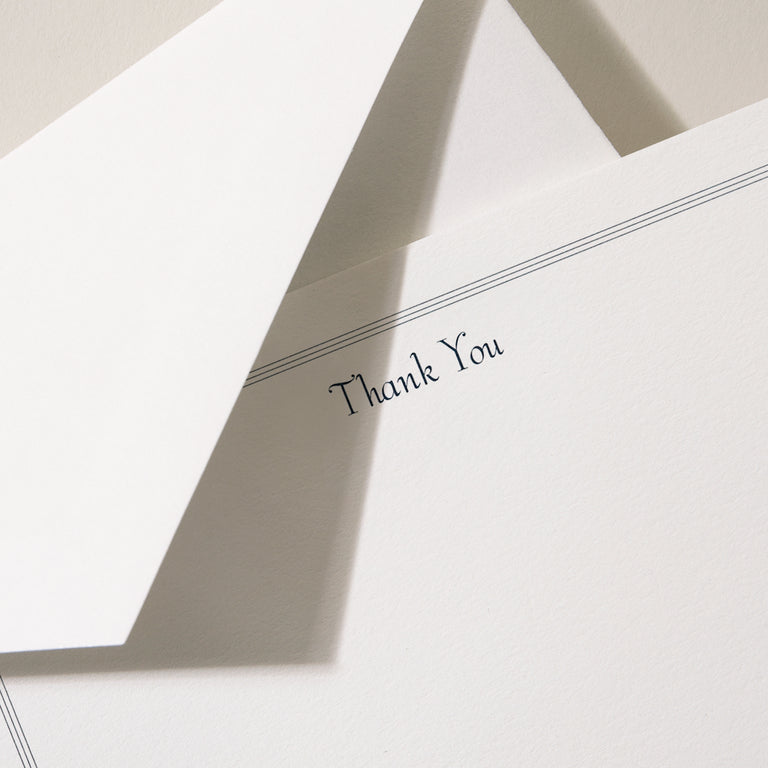 Crane Navy Triple Hairline Framed Thank You Card