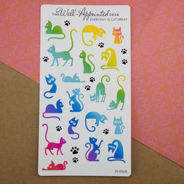 Everyday is Caturday Sticker Sheet (25-006): Rainbow