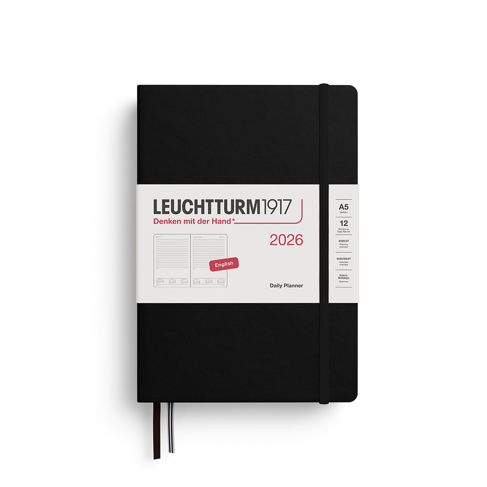 LEUCHTTURM1917 2026 A5 Daily Planner - Black