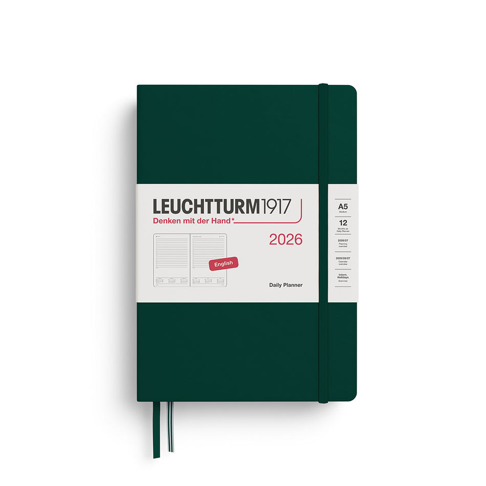 LEUCHTTURM1917 2026 A5 Daily Planner - Forest Green