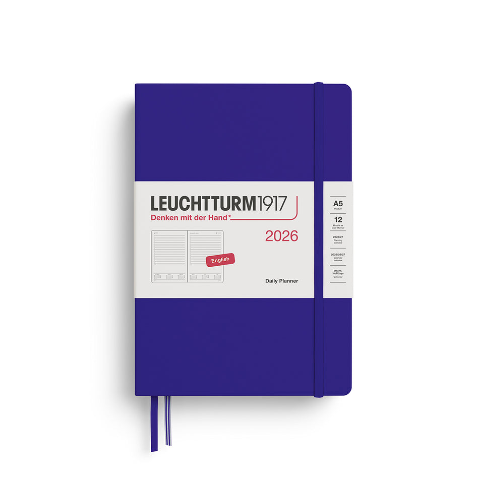 LEUCHTTURM1917 2026 A5 Daily Planner - Ink Blue