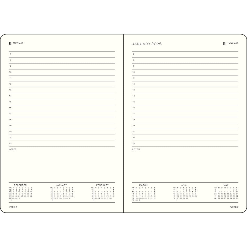 LEUCHTTURM1917 2026 A5 Daily Planner - Black