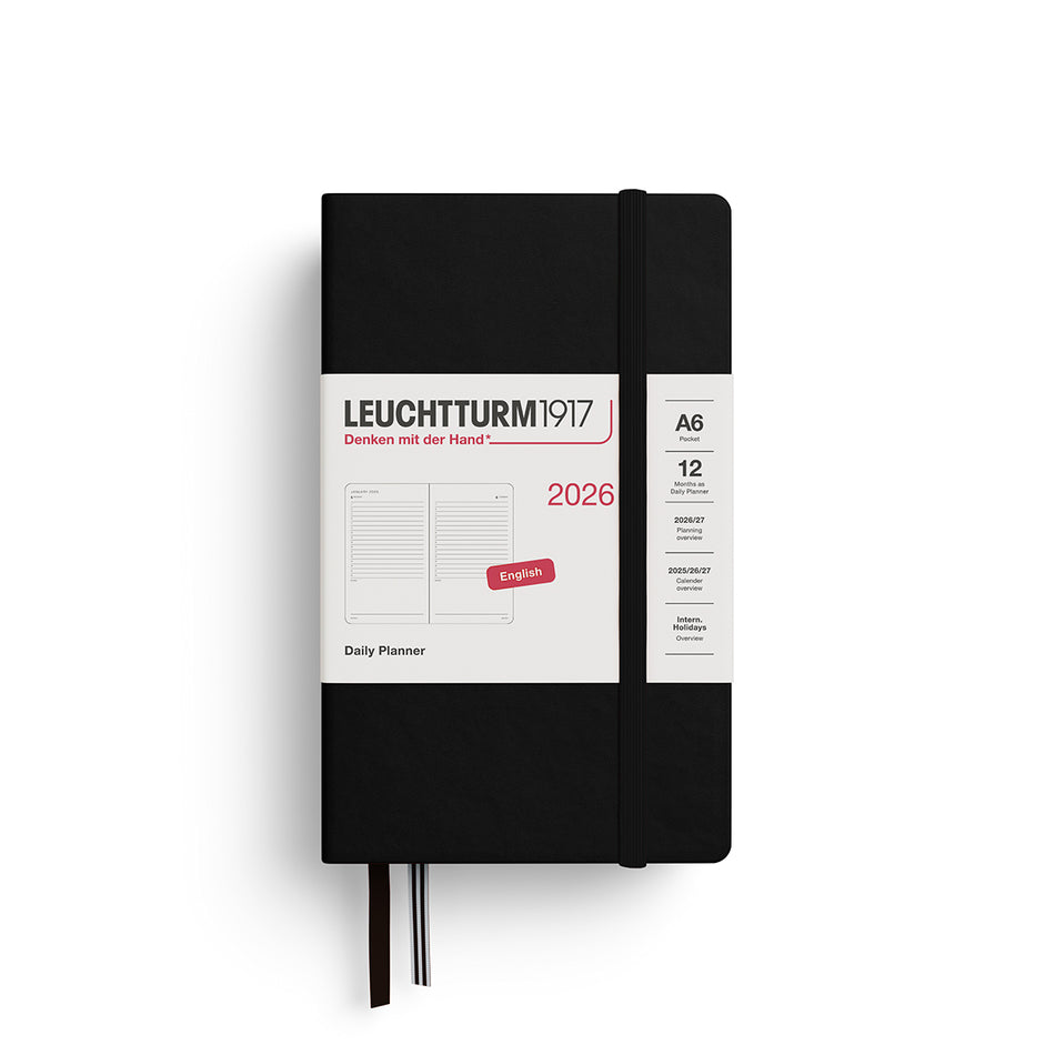 LEUCHTTURM1917 2026 A6 Daily Planner - Black