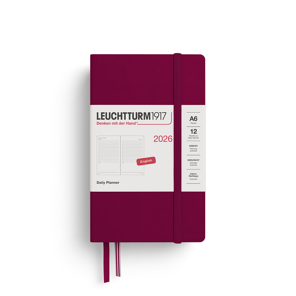 LEUCHTTURM1917 2026 A6 Daily Planner - Port Red