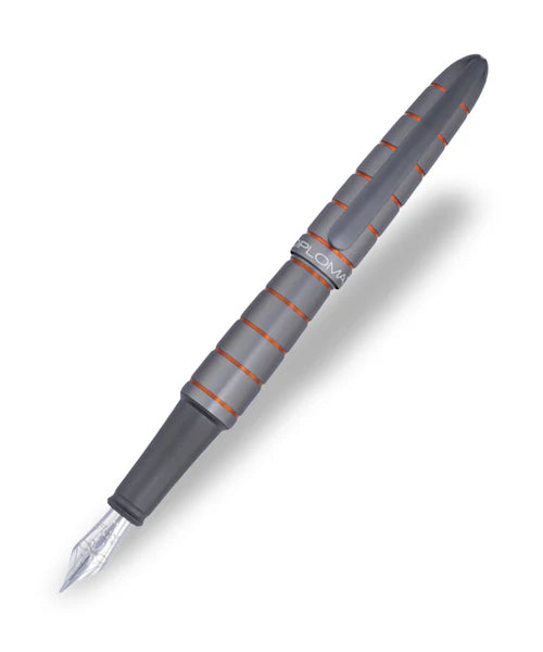 Diplomat Elox Ring Fountain Pen - Grey/Orange