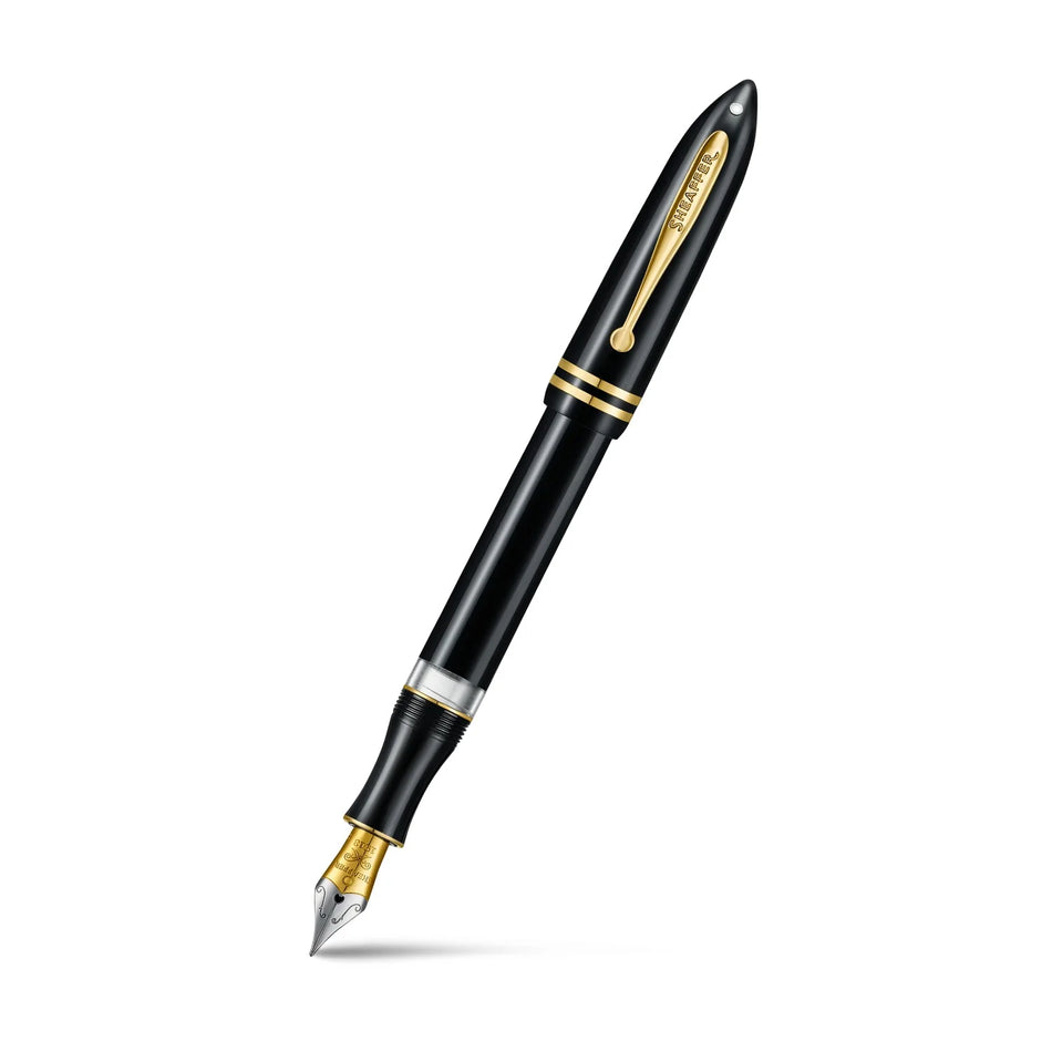 Sheaffer Balance III E893 Fountain Pen - Glossy Black & Gold Trims